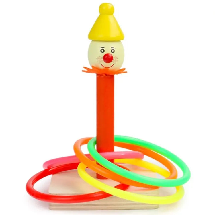 Wooden Clown Ferrule - Throwing Rings Game