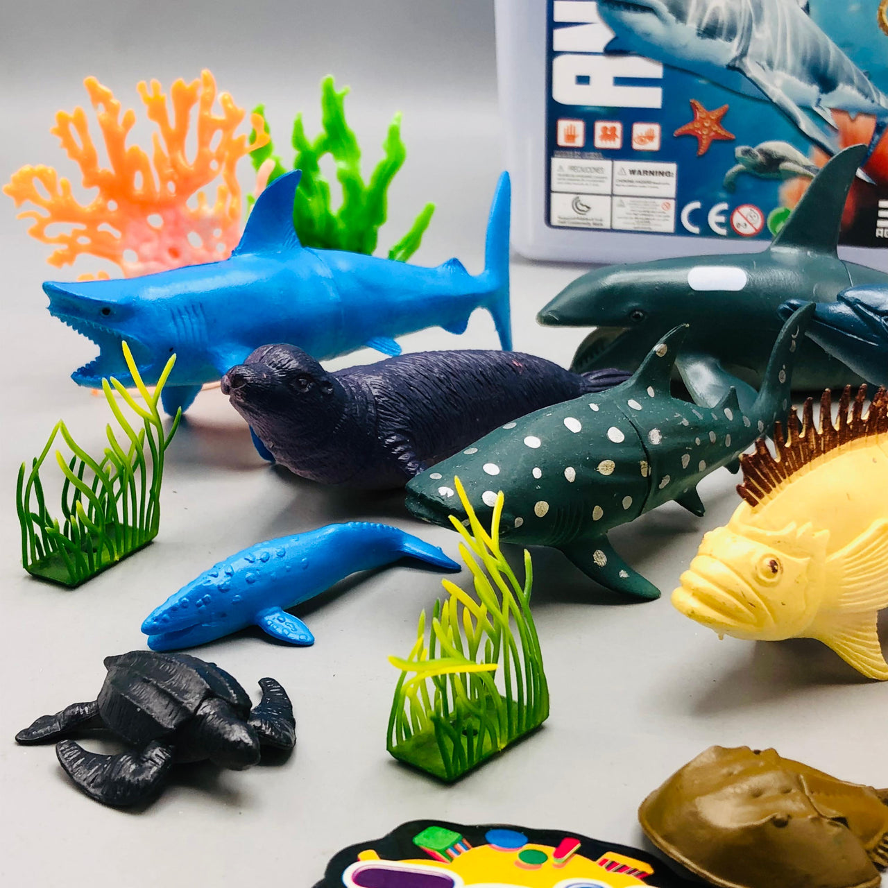 25Pcs Kids Wild Sea Animal World Toy With Storage Box