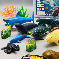 25Pcs Kids Wild Sea Animal World Toy With Storage Box
