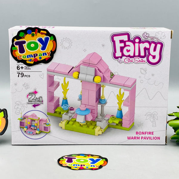 DIY 2in1 Fairy Bonfire Warm Pavilion Building Blocks - 79Pcs