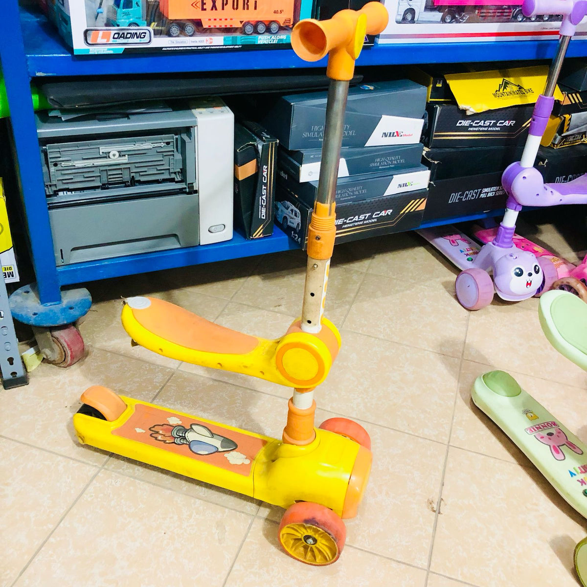 Yellow Height Adjustable Kids Scooter - Major Fault