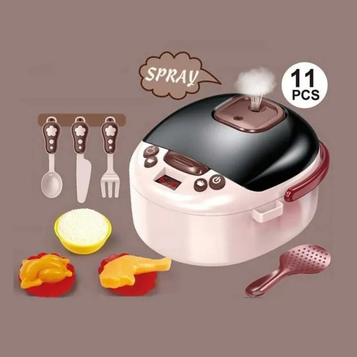 11Pcs Pretend Play Mini Rice Cooker Set With Smoke