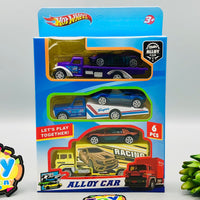 Hot Wheel Diecast Car With Trailer - 6Pcs