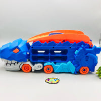 2in1 Foldable Dinosaur Transport Truck With 2Pcs Alloy Cars - Damaged