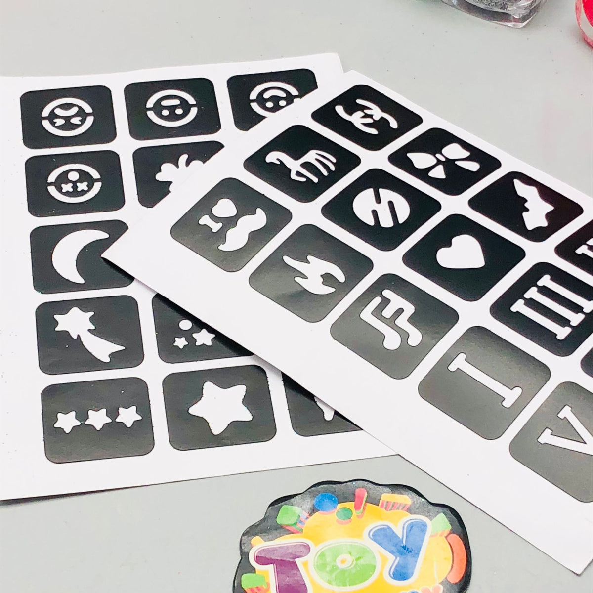 Glitter Tattoo Set With Accessories & Bag