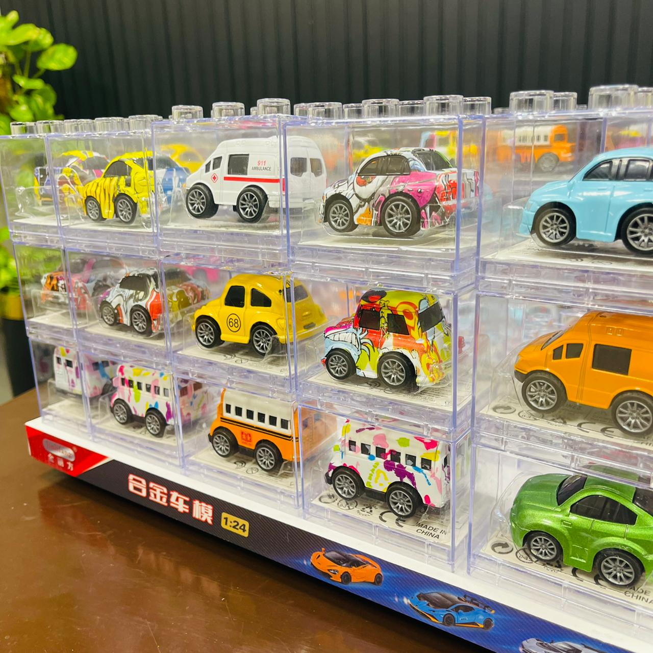 1Pc Diecast Car With Acrylic Display Box-Assortment