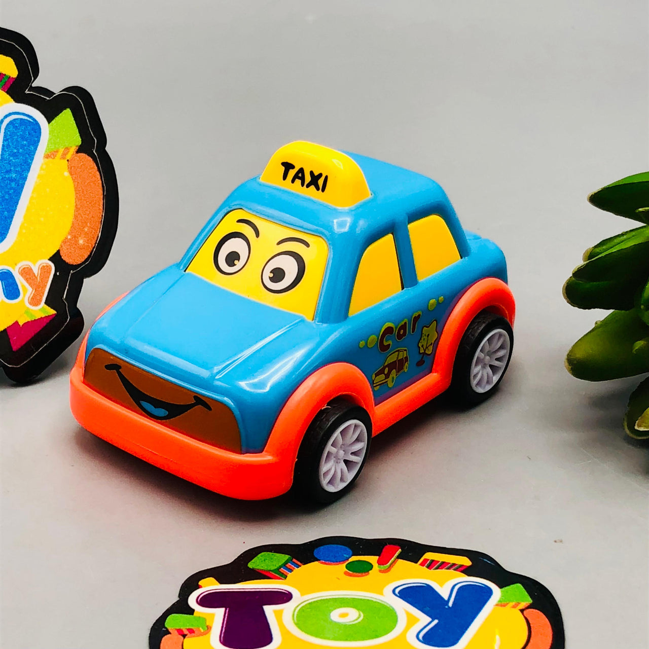 Kids Mini ABS Pullback Taxi - 1Pc