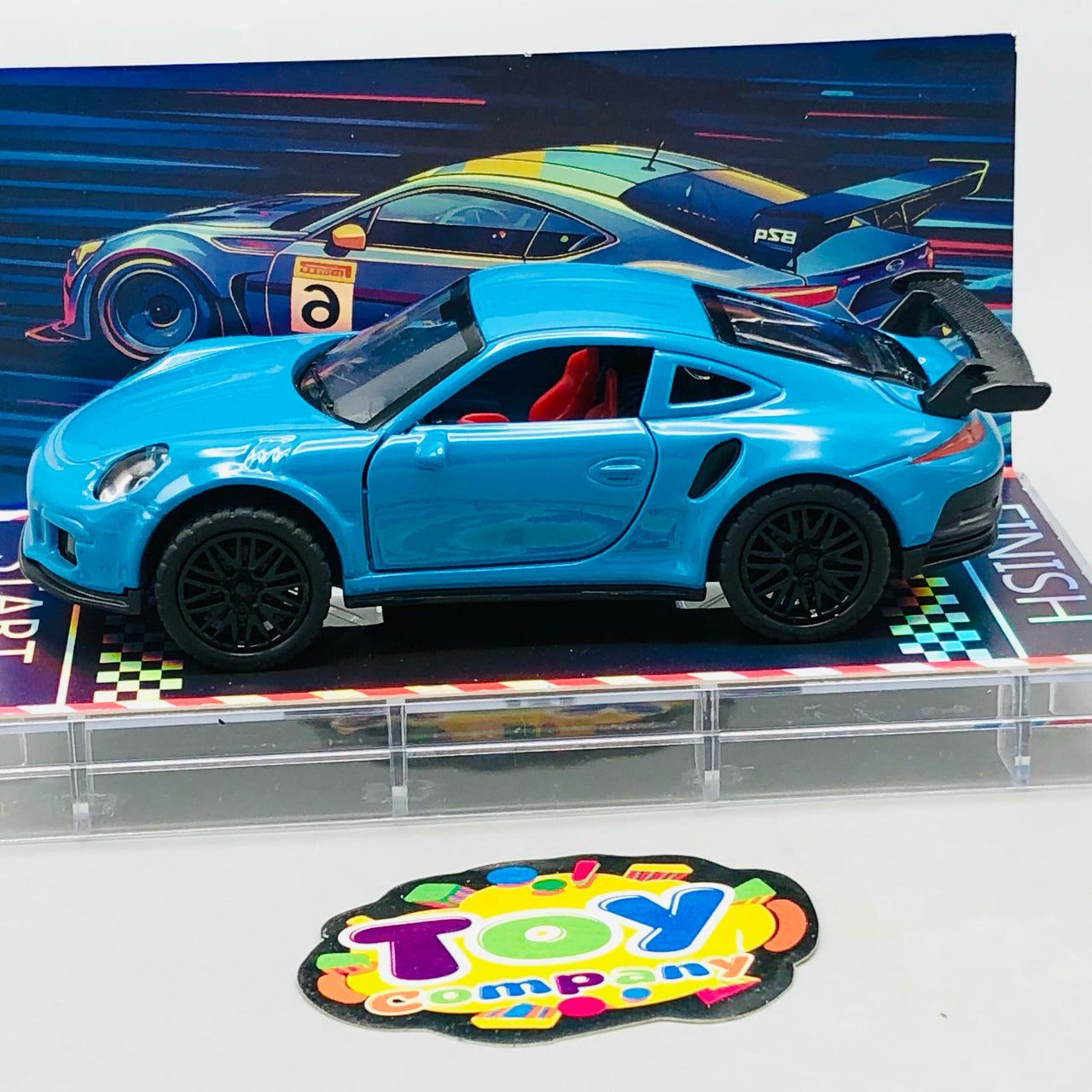 1:64 Diecast Porsche With Acrylic Display Box - Blue