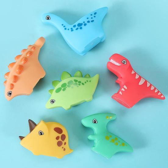 6Pcs Vinyl Dinosaur Baby Bath Toys