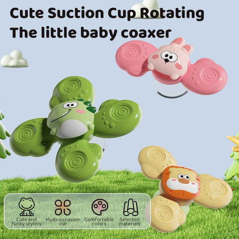 3Pcs Cute Animal Themed Baby Spinning Rattles