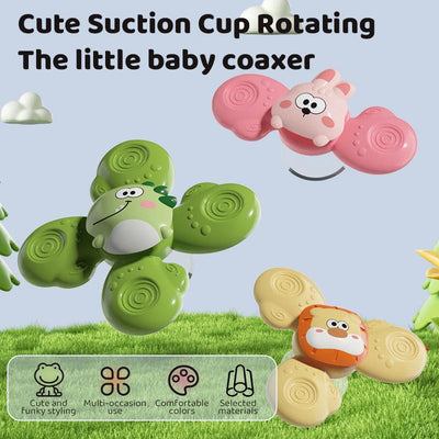 3Pcs Cute Animal Themed Baby Spinning Rattles