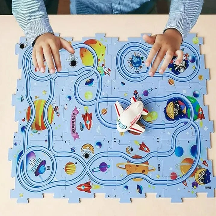 13Pcs DIY Track Electronic Car Puzzle Set