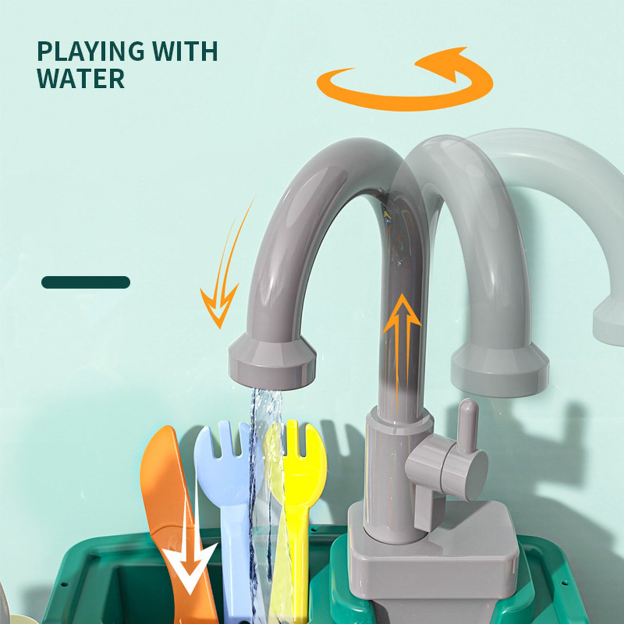 23Pcs Washing Vegetables Play Sink Table