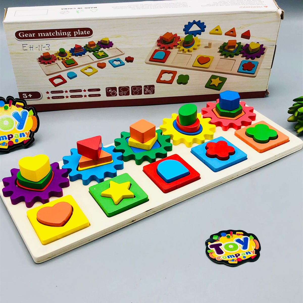 Wooden Montessori Gear Matching Board