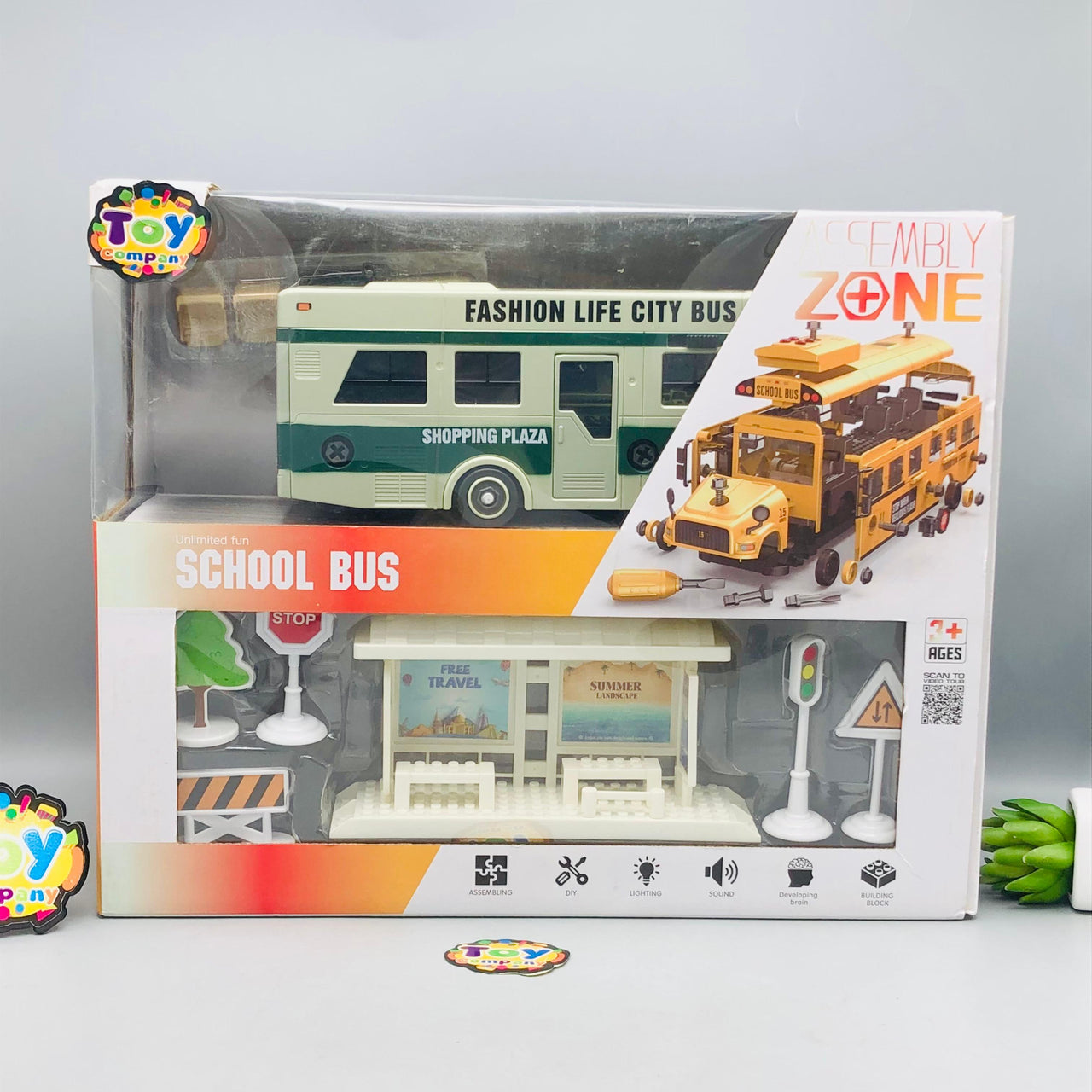 Large Detachable Kids School Bus With Light & Sound
