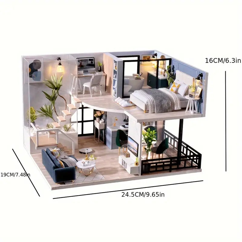 DIY Miniature Modern Luxury Home With LED Lights