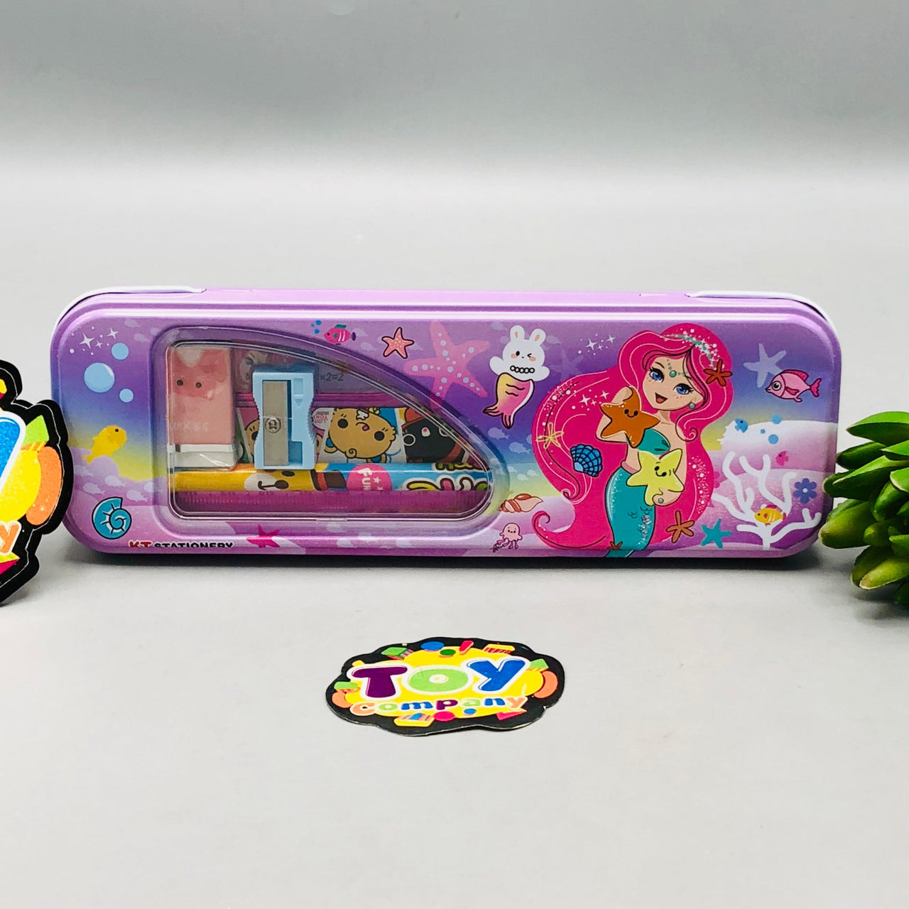 6Pcs Mini Mermaid Themed Tin Geometry Box