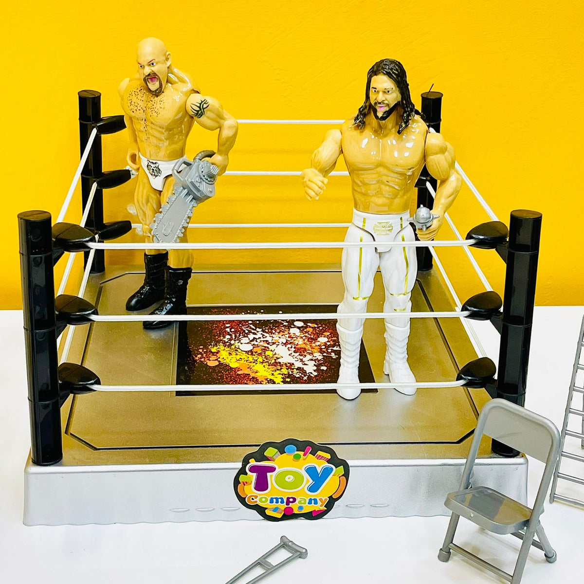 WWE Wrestling Ring With 4 Wrestling Characters & Accessories