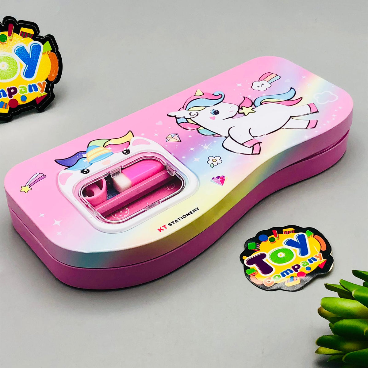 Unicorn Theme Tin Pencil Case With Stationary Set