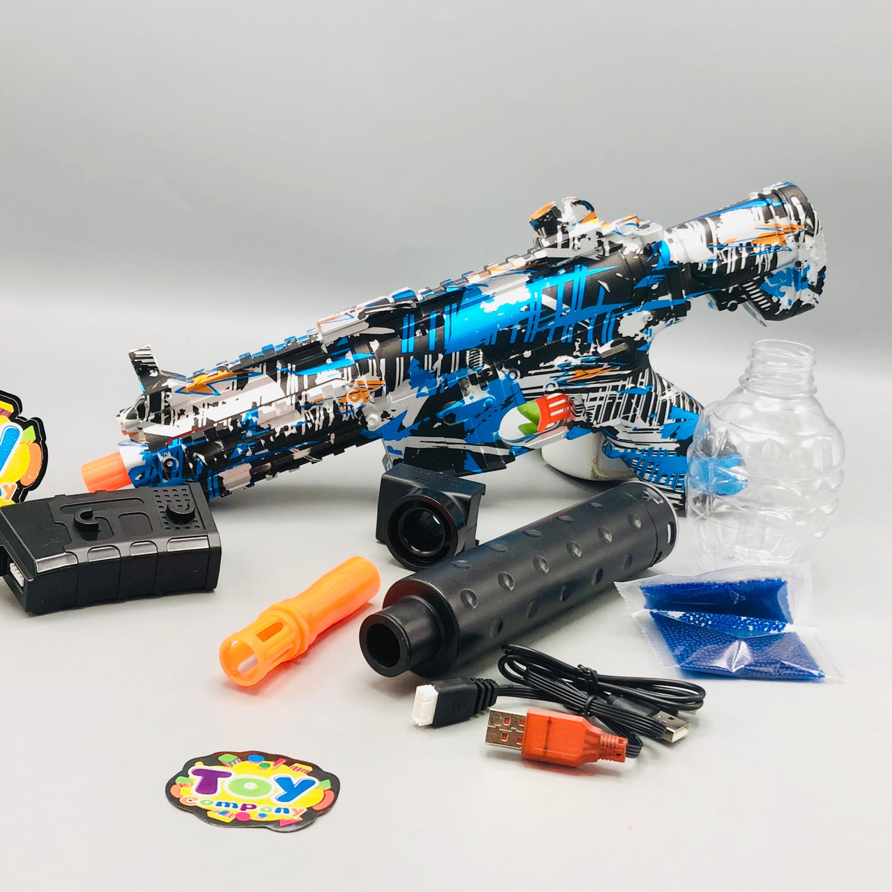 Electric M416 Gel Blaster Gun With Colorful Light Silencer