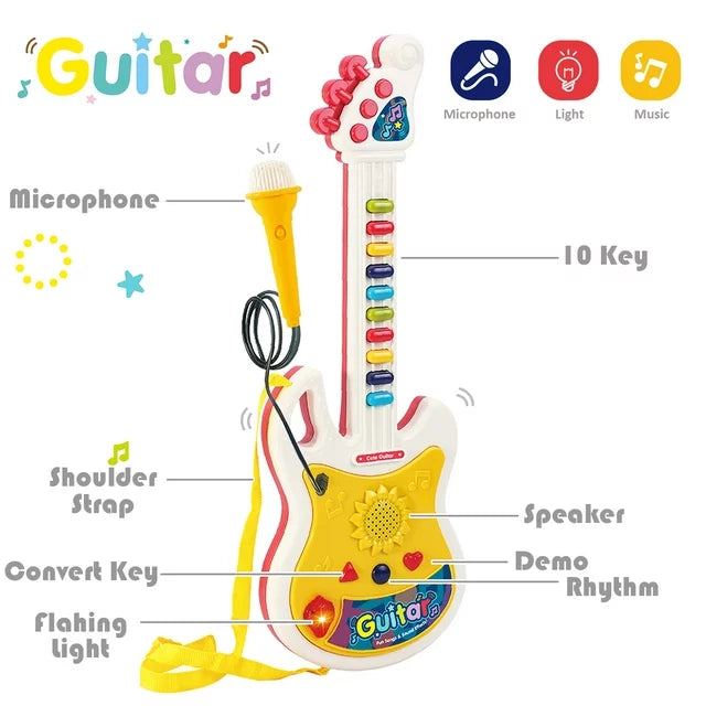 Electric Cute Guitar With Microphone