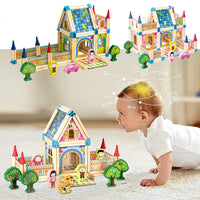 128Pcs Wooden Architecture Castle Building Blocks