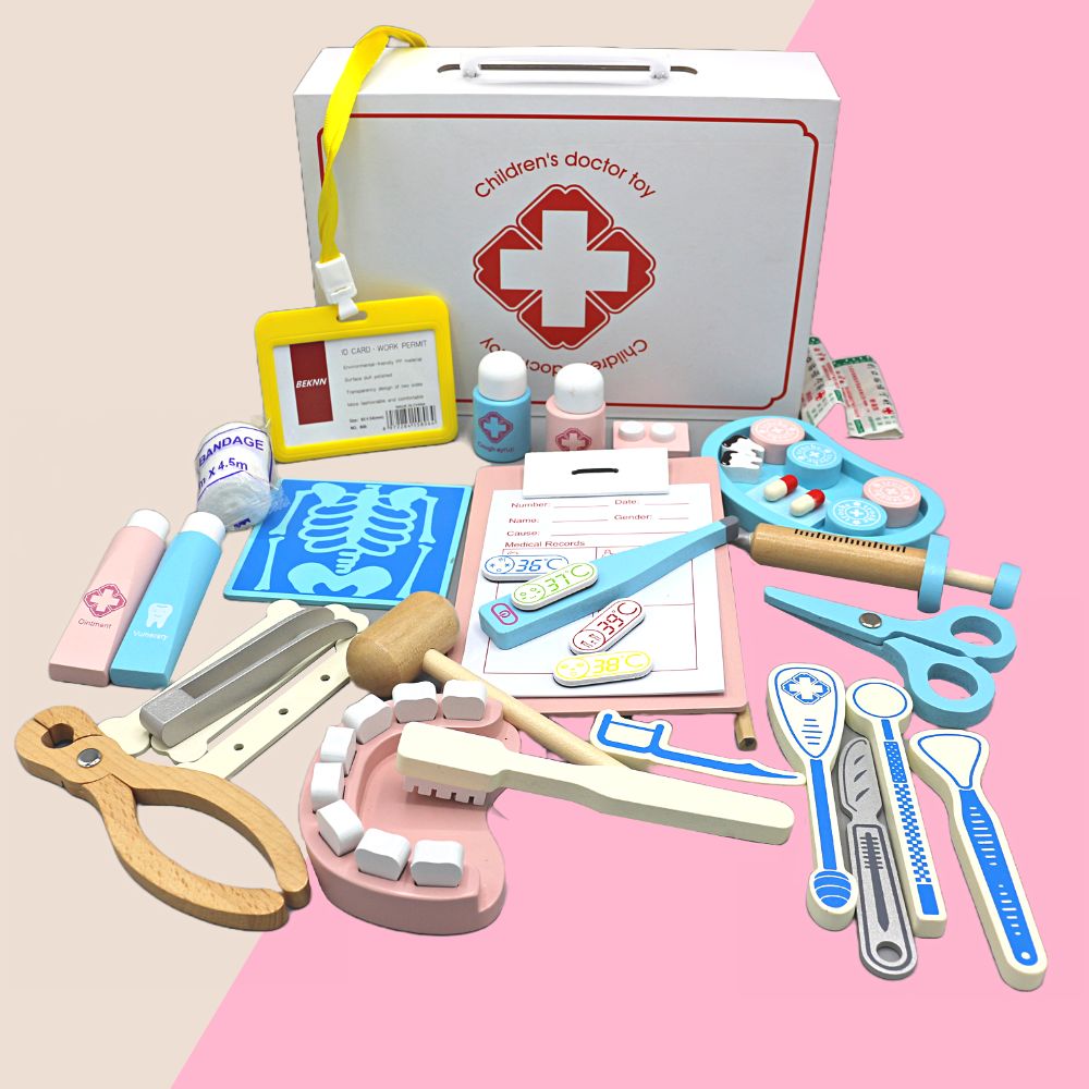 Wooden Children's Doctor Toy Set