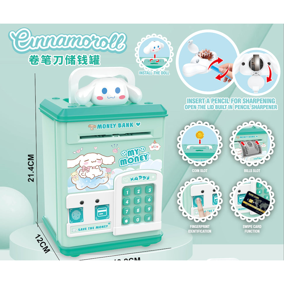 Cinnamorall Themed Fingerprint & Swipe Card Unlock Piggy Bank