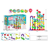 142Pcs DIY Marble Run Building Blocks Track