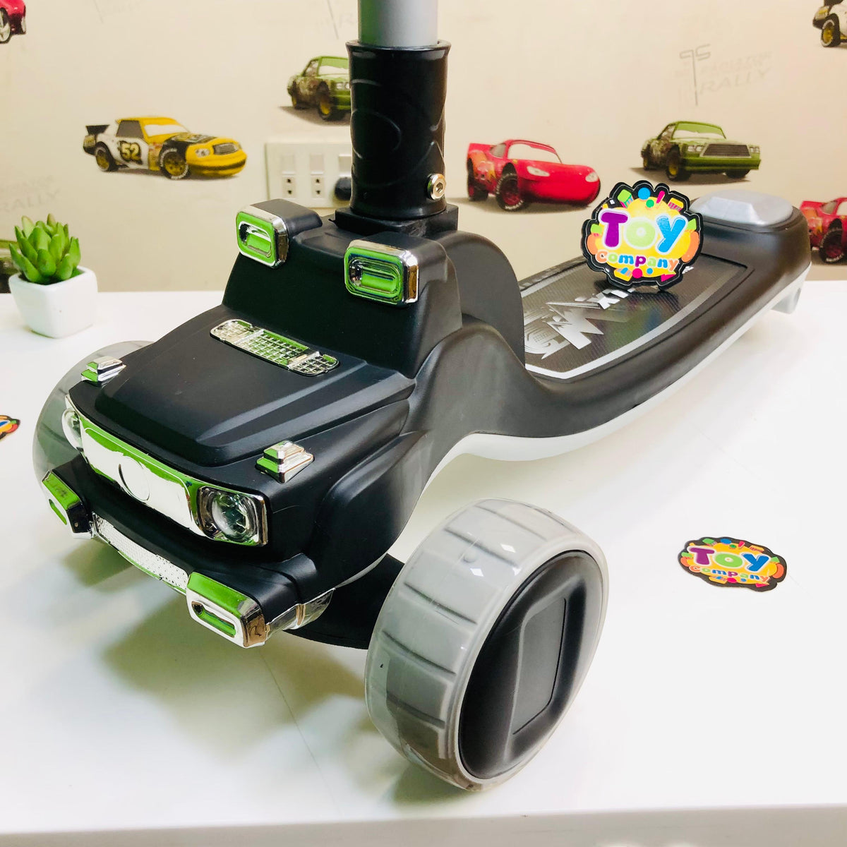 Mercedes Adjustable Height Kids Scooter With Light & Music - Black