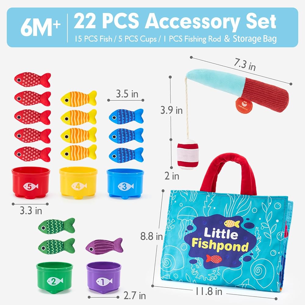 Montessori Pretend Play Cloth Fishing Set