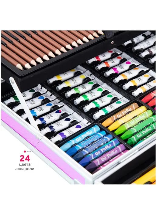 145Pcs Premium Girls Themed Kids Painting Kit Briefcase