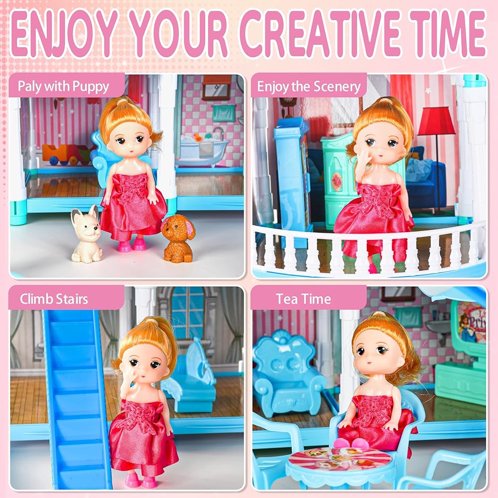 275Pcs DIY  Dream Villa Luxury Doll House