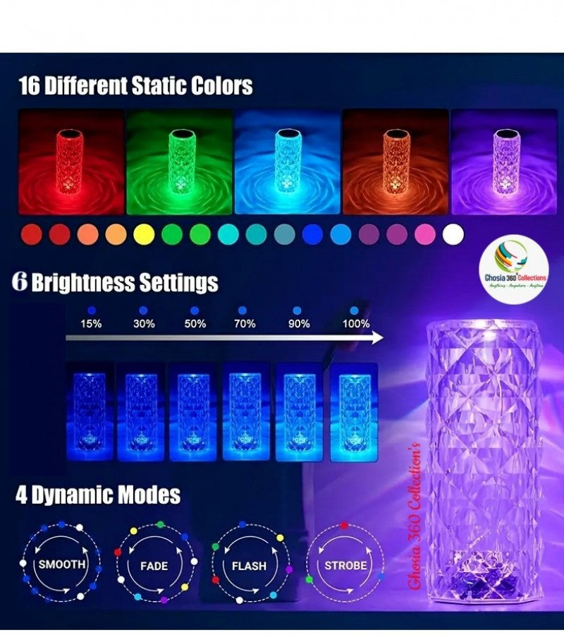 Crystal Table Lamp-USB Charging & Touchable