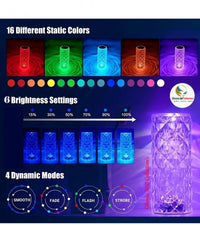 Crystal Table Lamp-USB Charging & Touchable
