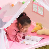 Princess Castle Play Tent House With Ocean Ball Lights - Pink