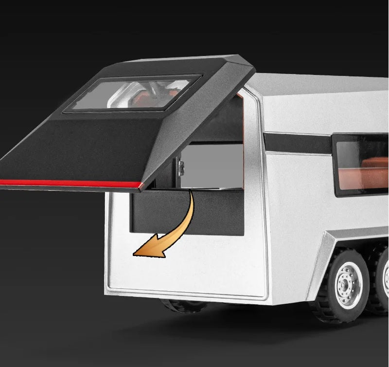 1:32 Diecast Tesla Pickup Truck With Bike & Trailer