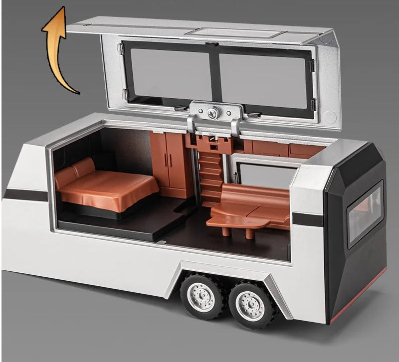 1:32 Diecast Tesla Pickup Truck With Bike & Trailer