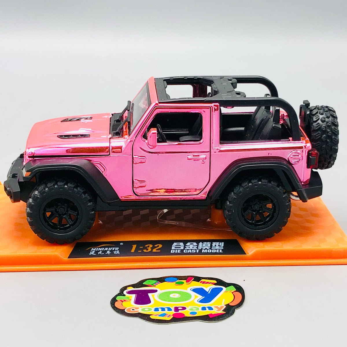 1:32 Diecast Rubicon Jeep With Acrylic Display Box - Metallic Pink
