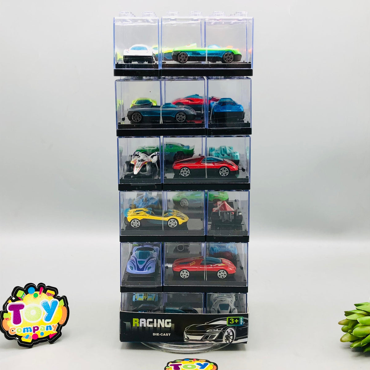 24Pcs Mini Diecast Cars Set With Acrylic Display Box