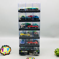 24Pcs Mini Diecast Cars Set With Acrylic Display Box