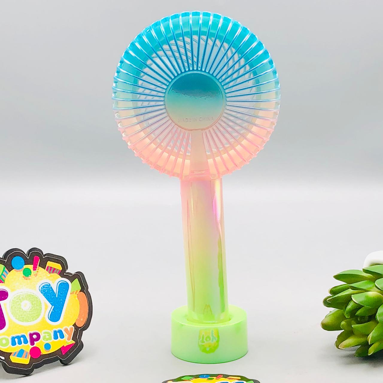 Rechargeable Colorful Desktop Fan With Lights
