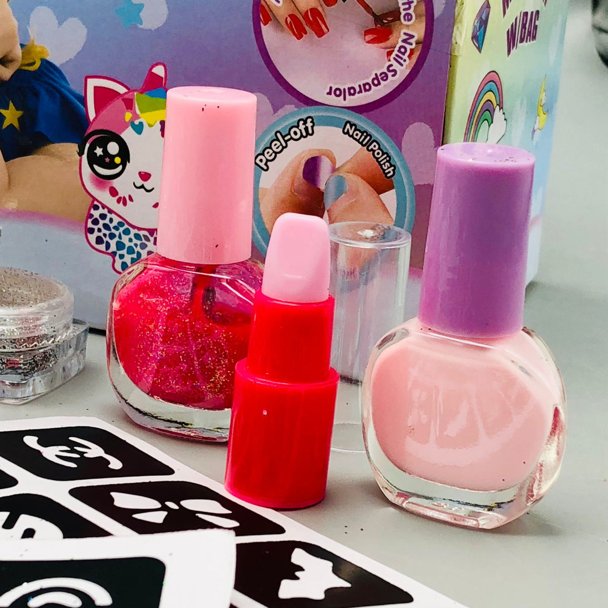 Glitter Tattoo Set With Accessories & Bag
