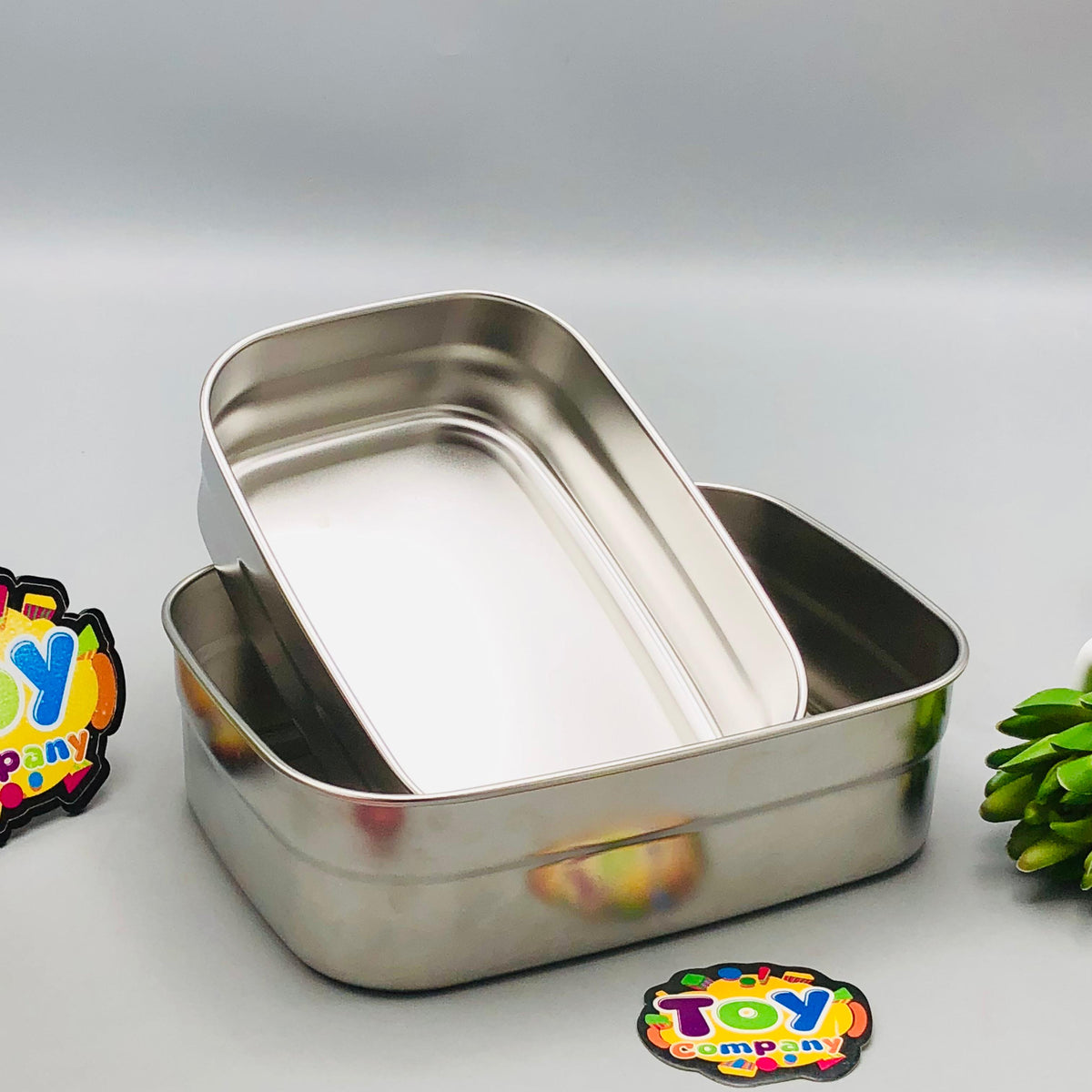 1.1L Stainless Steel Dual Lunch Box - Pink