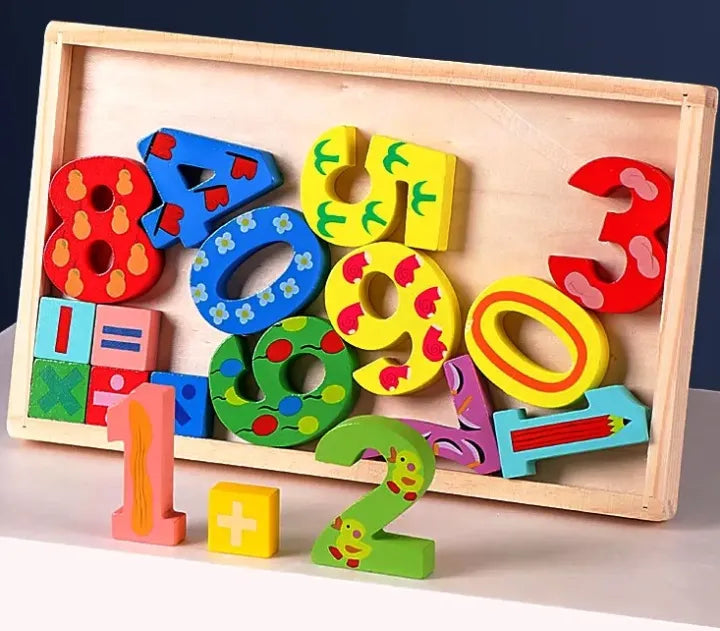 3D Wooden Multi-color Number Learning Board