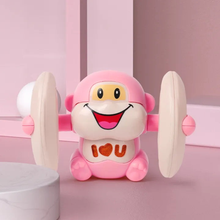 Electric Tumbling Monkey With Light & Music - Pink