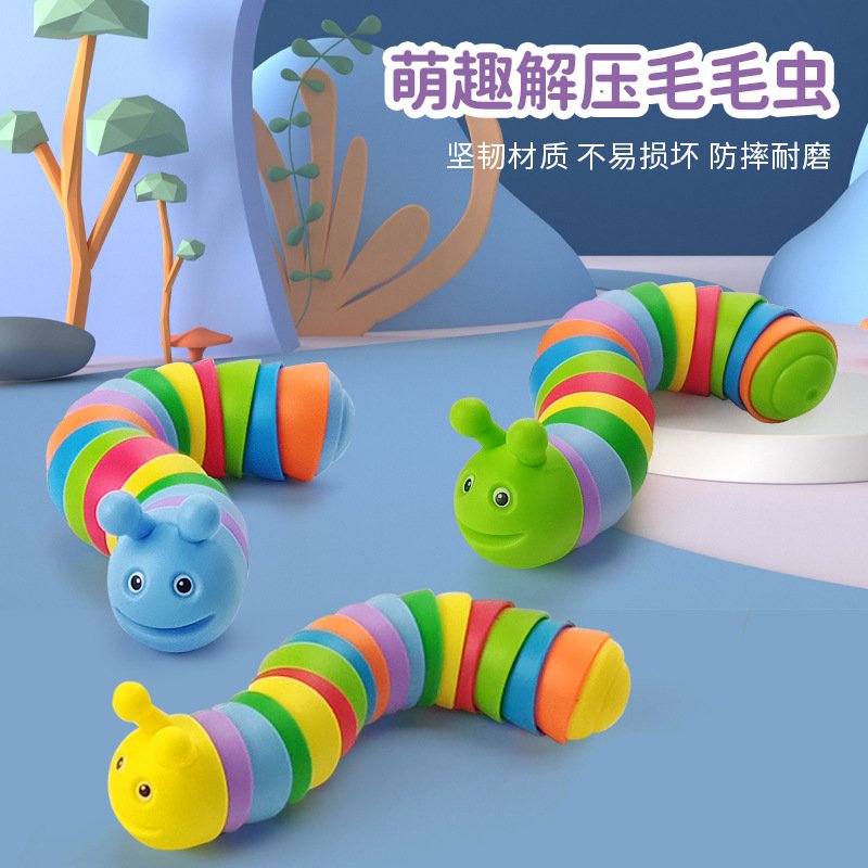 Cute Mini Twisting Colorful Caterpillar Toy