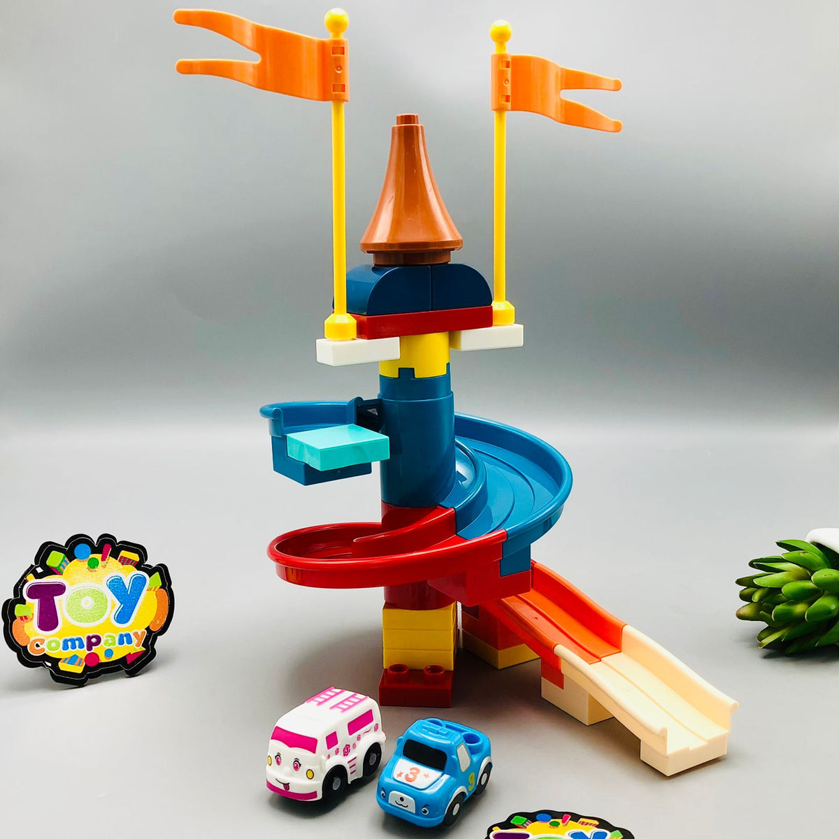 27Pcs DIY Manual Rotary Car Slide Track Building Blocks