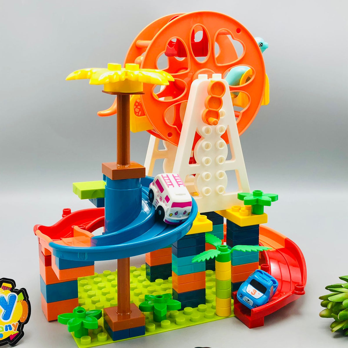 82Pcs DIY Manual Dinosaur Ferris Wheel Building Blocks