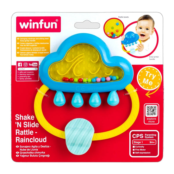 Baby WinFun Kids Shake 'N Slide Rattle - Raincloud